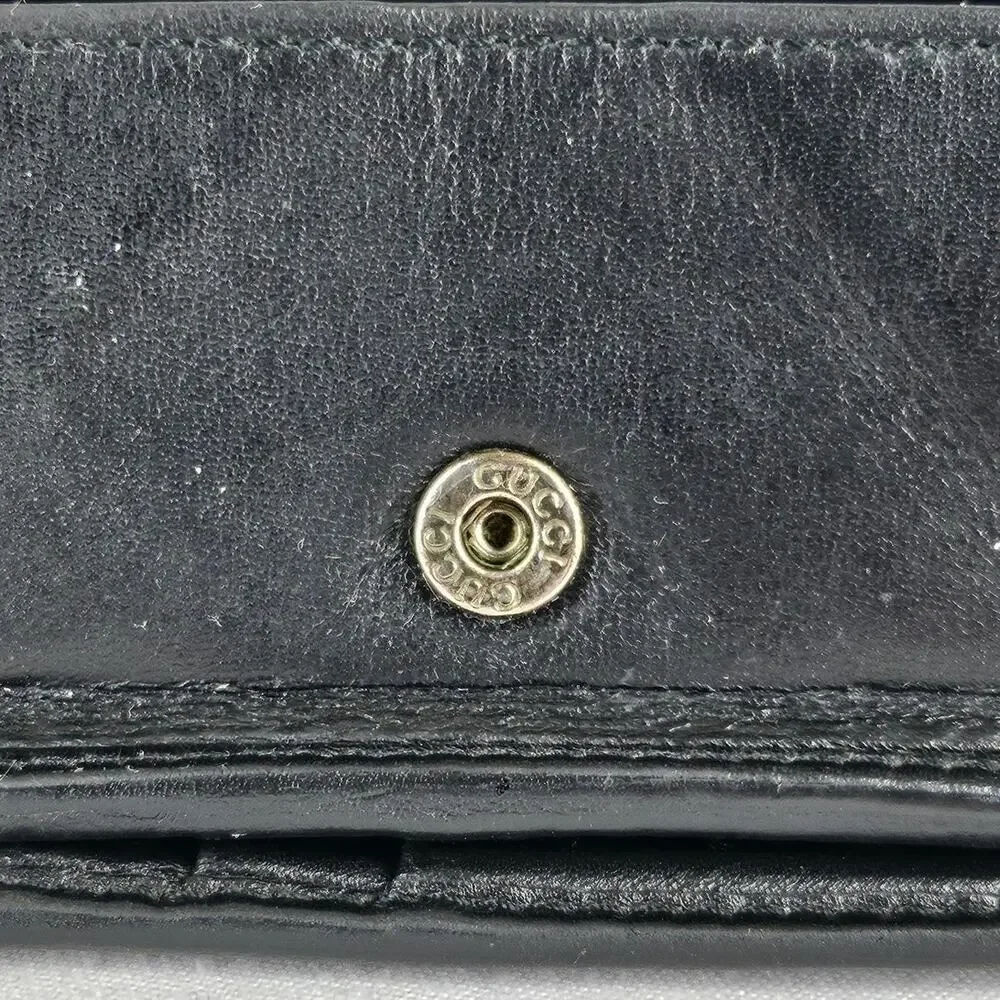 GUCCI VINTAGE MEN’S BLACK LEATHER BI-FOLD WALLET – COIN POCKET – MADE IN ITALY
